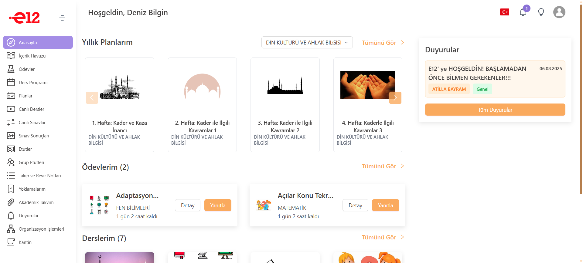 E12 Din Kültürü ve Ahlak Bilgisi 8. Sınıf panel içi görsel